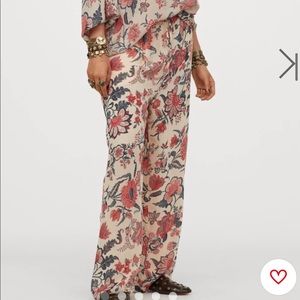 SABYASACHI & H&M Long widecut crêped chiffon pants